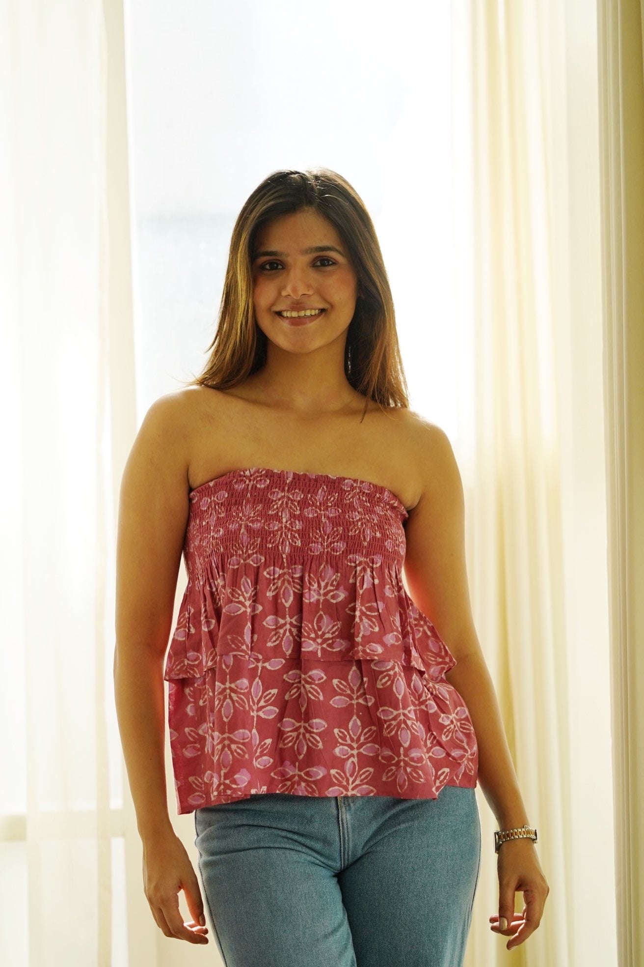 Pink Scrunch Top