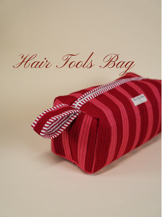 Cherry Stripe Hair Tools Bag