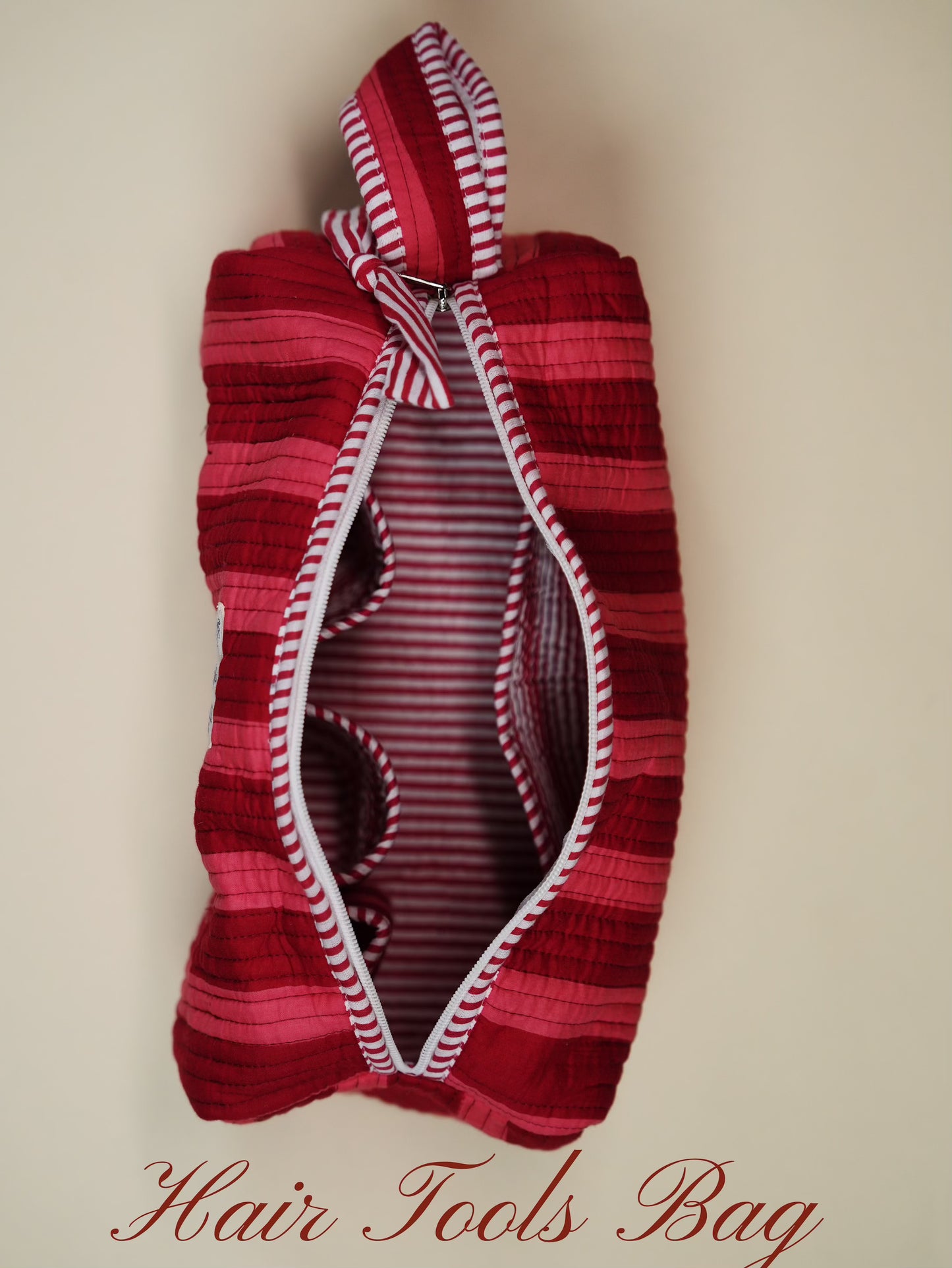 Cherry Stripe Hair Tools Bag
