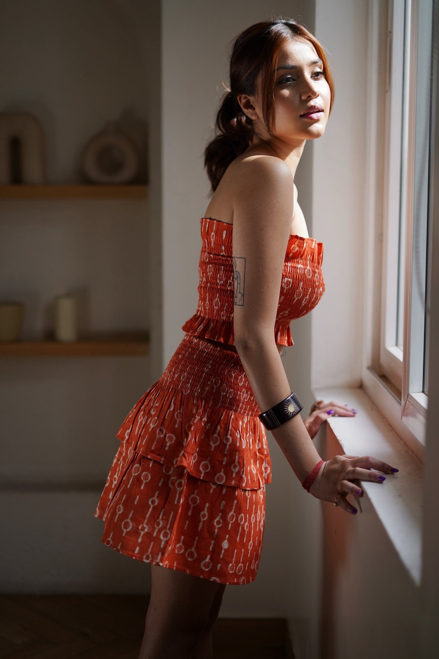 Orange Scrunch Top